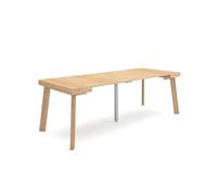 Skraut Home | Table Console Extensible | Console Meuble | 220 | pour 10 Personnes | Pieds en Bois | Style Moderne | Chêne