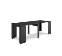 Skraut Home | Table console extensible | Console meuble | 220 | Pour 10 personnes | Table à Manger | Style moderne | Noir