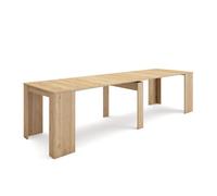 Skraut Home | Table Console Extensible | Console Meuble | 300 | pour 14 Personnes | Table à Manger | Style Moderne | Chêne
