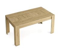 Skraut Home - Table modèle Kai, Salle a Manger de 140cm Extensible 200cm, Couleur Naturale Mat, Mesures: 90.4 Largeur x 140.4/200.4 Longueur 76.1 Hauteur