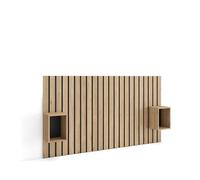 Skraut Home | Tête de lit | avec Tables de Chevet | 196x107x3 cm | Lit de 120,135,140 cm | Panneaux Muraux | Style Moderne | Chêne