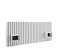 Skraut Home | Tête de lit | avec Tables de Chevet | 258x107x3 cm | Lit de 150,160,180 cm | Panneaux Muraux | Style Moderne | Blanc