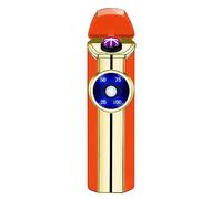 SKRFIRE Briquet Électrique à 3 Arcs - Plasma Briquet d'Extérieur Rechargeable USB Briquets- Coupe-Vent avec Indicateur de Batterie (Orange)