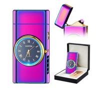 SKRFIRE Briquet électrique plasma à double arc, briquet rechargeable avec affichage de la batterie, briquet cool avec boîte cadeau pour amis, famille, bougies (couleur), 0,1