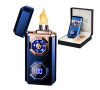 SKRFIRE Briquet Plasma électrique Rechargeable USB C, Flamme Haute Puissance, Cool et Coupe-Vent, avec Lampe de Poche LED pour Bougies, Feux d'artifice, bâtons d'encens (Bleu)