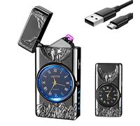 SKRFIRE Briquet Plasma Rechargeable USB, Design Aigle Majestueux sur Coque Aeronautique, Double Arc Electrique, Systeme de Securite Anti-Surchauffe, Idee Cadeau Original pour Homme ou Pere（Noir）