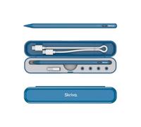 Skriva Stylet pour iPad avec sensibilité d'inclinaison, rejet de paume, fixation magnétique, chargement USB-C, étui de rangement et accessoires, stylet haute précision pour iPad Pro, Air, Mini à