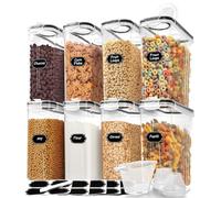 Skroam Lot de 8 boîtes de rangement pour céréales [4L/135,2 oz], boîtes de rangement alimentaire hermétiques avec bec verseur pour l'organisation et le rangement de cuisine et garde-manger