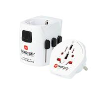 SKROSS - 1.103165 | PRO Light-World | Adaptateur de Voyage Universel 2/3 Pôles - Depuis et Pour 200 Pays - Tension et Puissance : 100V - 630W / 250V - 1575W - Protection contre les chocs électriques