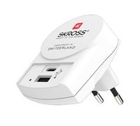 SKROSS - 1.302423 | Chargeur USB Européen (AC) | Chargeur Mural avec Prise Italienne 1 USB C 3A + 1 USB 2.4A, Chargeur Compact - Tension 100 V - 250 V