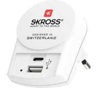 Skross 1.302524 Adaptateur de voyage SKROSS - Pro USB AC30PD White Retail inkl- EU 30W