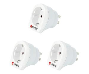 Skross 1.500203-E Adaptateur Pays Europe pour USA, Paquet de 3