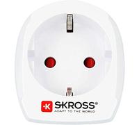 SKROSS | 1.500212-E | L'Europe vers l'Italie | Adaptateur de Voyage - Prises Schuko aux Prises italiennes. Tension et Puissance: 100V-1000W/250V-2500W. Protection Contre Chocs électriques