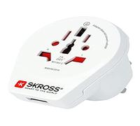 SKROSS | 1.500267 | World to UK + USB | Adaptateur de Voyage + 1 USB 2.4A, Prise Anglaise et Prise Universelle - Puissance 100V - 700W / 250V - 1750W - Protection Contre Les Chocs Electriques