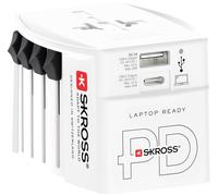 SKROSS - MUV AC45PD avec Câble Type C (160 cm) - Adaptateur Universel Type C et 1 x Type A 45 W - Tension et Puissance: 100V - 250W/250V - 625W pour Ordinateurs Portables, Tablettes et Smartphones