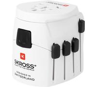 SKROSS 56766 World Adapter PRO - World, Blanc - convient à tous les appareils avec ou sans mise à la terre (2 & 3 pôles)
