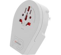 SKROSS 64716 World Adapter - World to USA USB-C™ PD, blanc - Adaptateur de voyage pour tous les appareils avec ou sans mise à la terre (2 et 3 pôles), avec chargeur USB-C™ intégré et ultra rapide