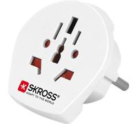 SKROSS 68896 Country Adapter World to Europe, fiche à contact de protection (type F, CEE 7/4), blanc - convient à tous les appareils avec ou sans mise à la terre (2 et 3 pôles)