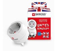 SKROSS Adaptateur de voyage Europe vers Royaume-Uni, convertisseur de prise internationale pour visiteurs au Royaume-Uni, compatible avec ordinateurs portables, téléphones, sèche-cheveux et plus