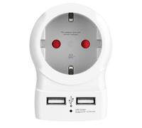 Skross Adaptateur secteur Europe vers Europe 2 USB-A 4000W Blanc