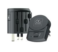 SKROSS - Alpha + USB AC - Adaptateur de Voyage Universel du Monde au Monde - Tension: 100V-1000W/250V-2500W - 10A Ordinateur Portable et sèche-Cheveux + USB Type A (12W - 2.4A) + Type C (15W - 3A)