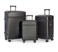 SKROSS Apex Lot de 3 valises rigides de 71,1 cm de Large et de 61 cm de Large et de Bagage à Main de 50,8 cm avec roulettes pivotantes, Noir, Ensemble de valises rigides