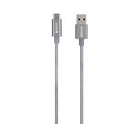 Skross Câble USB USB 3.2 Gen1 (USB 3.0) USB-A mâle 1.20 m gris sidéral rond, flexible, gaine textile