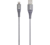 Skross Câble USB USB 2.0 USB-A mâle 1.20 m gris rond, flexible, gaine textile SKCA0011A-MFI120CN
