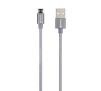 Skross Câble USB USB 2.0 USB-A mâle 1.20 m gris sidéral rond, flexible, gaine textile SKCA0010A-M120CN