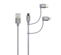 Skross Câble USB USB 2.0 USB-A mâle 1.20 m gris sidéral rond, flexible, gaine textile SKCA00143-1120CN