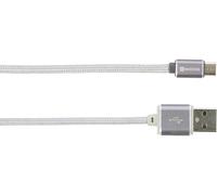 Skross Câble USB USB 2.0 USB-A mâle, USB-Micro-B mâle 1.00 m argent résistance à lusure 2700240