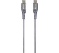 Skross Câble USB USB 2.0 USB-C® mâle, USB-C® mâle 1.20 m gris sidéral rond, flexible, gaine textile SKCA0017C-C120CN