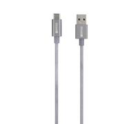 Skross Câble USB USB 3.2 Gen1 (USB 3.0) USB-A mâle 1.20 m gris sidéral rond, flexible, gaine textile SKCA0012A-C120CN