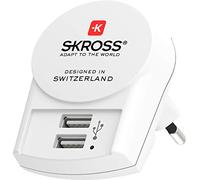 SKROSS Chargeur Secteur 2 Ports USB 2.4A Chargeur Mural Compact - France