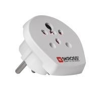 SKROSS Country Travel Adapter India-Israel-Denmark to Europe - Adaptateur pour prise d'alimentation - power CEE 7/7, SI 32, BS 546 (F) pour power CEE 7/7 (M) - blanc - Europe