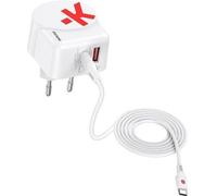 Skross Euro USB Charger AC45PD + USB-C cable Chargeur USB 45 W intérieur, prise de courant Courant de sortie (max.) 4.05 A Nombre de sorties : 2 x USB 3.2 Gen 1 femelle A (1302424)
