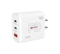 Skross Power Charger 65W PD GaN US Chargeur USB 65 W 1x USB-A, 2x USB-C® Power Delivery blanc intérieure