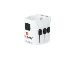 Skross Pro Light adaptateur prise d'alimentation Universel Noir, Blanc