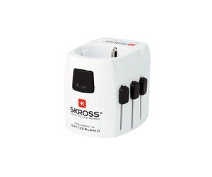 Skross PRO Light USB adaptateur prise d'alimentation Universel Noir, Blanc