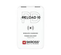 SKROSS 1400132 - Batterie externe, 5 10000 mAh, 2 x USB-A, 1 x USB-C, QI, blanc