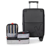 Skross Studio K Hardside Ensemble de bagages à main extensibles de 50,8 cm pour voyage, valise à main avec roues rotatives, serrure approuvée TSA et 3 cubes d'emballage. Sac de voyage à coque rigide