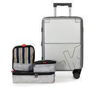 Skross Studio K Hardside Ensemble de bagages à main extensibles de 50,8 cm pour voyage, valise à main avec roues rotatives, serrure approuvée TSA et 3 cubes d'emballage. Sac de voyage à coque rigide