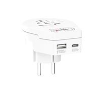 Skross universel Skross World to Europe avec chargeur USB-A et C Blanc