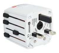 Skross World Adapter Muv Micro - Adaptateur Pour Prise D'alimentation - Type I, Type G, Type C, Type A (P) Pour Type I, Type G, Type C, Type A (R) - 100-250 V - 2.5 A - Blanc