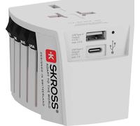 Skross World Adapter Muv Usb - Adaptateur Secteur - 15 Watt - 3 A - 2 Connecteurs De Sortie (Usb, 24 Pin Usb-C) - Blanc