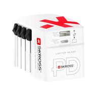 SKROSS - World Charger AC65PD - Chargeur de Voyage Mural International avec 2 USB - Charge Rapide et Alimentation 65 W - Câble USB-C de 1 cm Inclus