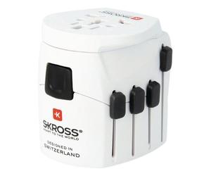 Skross - World Travel Adapter With Ground Plugs 7.0 Amp, With Schuko