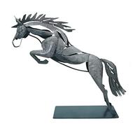 Skrskr Sculpture en Cheval, Artisanat Sculpture Cheval en métal avec la lumière, décorations élégantes Modernes pour la bibliothèque cheminée Bureau à la Maison, Cadeau Unique