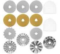 SkS-7 Lot de 12 lames de rechange pour cutter rotatif en acier 45 mm avec boîte de rangement - Lames de cutter rotatif portable pour perforer la laine, le tissu, le carton, le plastique, la toile