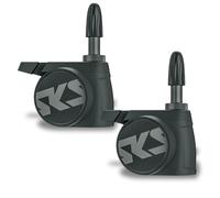 SKS GERMANY Airspy AV & SV Lot de 2 systèmes de contrôle de pression des pneus avec mesure permanente (accessoires de vélo pour fixation sur valves AV et SV, étanche à la poussière et à l'eau, utilisable comme manomètre numérique)
